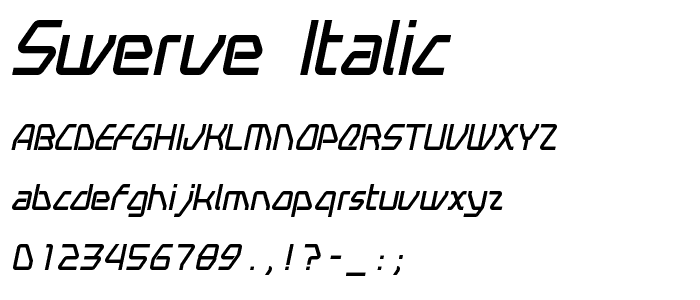 Swerve  Italic font